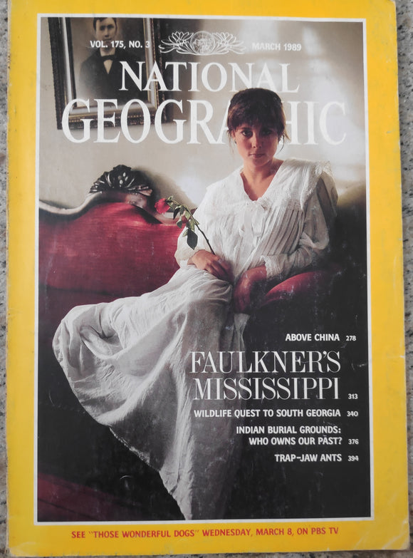 National Geography March 1989 Faulkners Mississippi