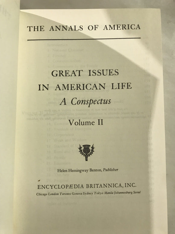 Great issues of American Life A Conspectus - 2
