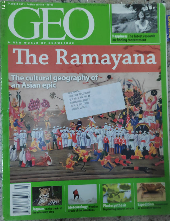 Geo Magazine October 2011 10/11 The Ramayana