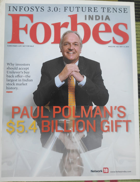 India Forbes Paul polman's $5.4 Billion Gift 31 May 2013