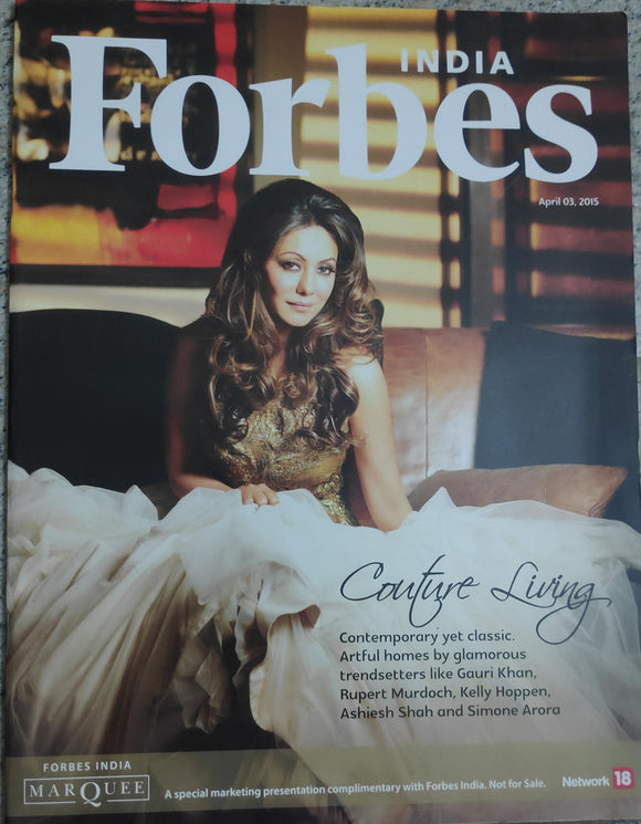 INDIA Forbes couture living. April 03 2015