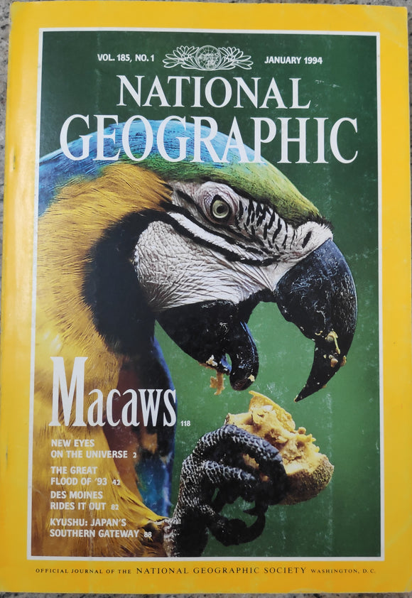 National Geography January 1994 macaws