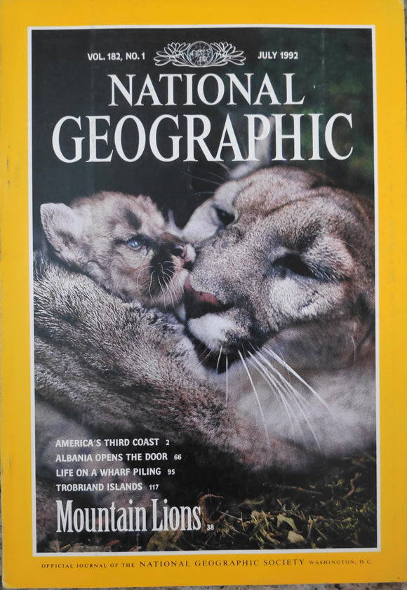 National Geography July 1992 Mountain Lions