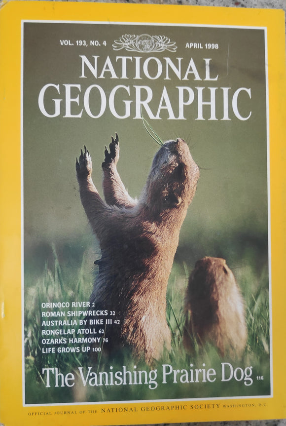 National Geography April 1998 the vanishing prairie dog